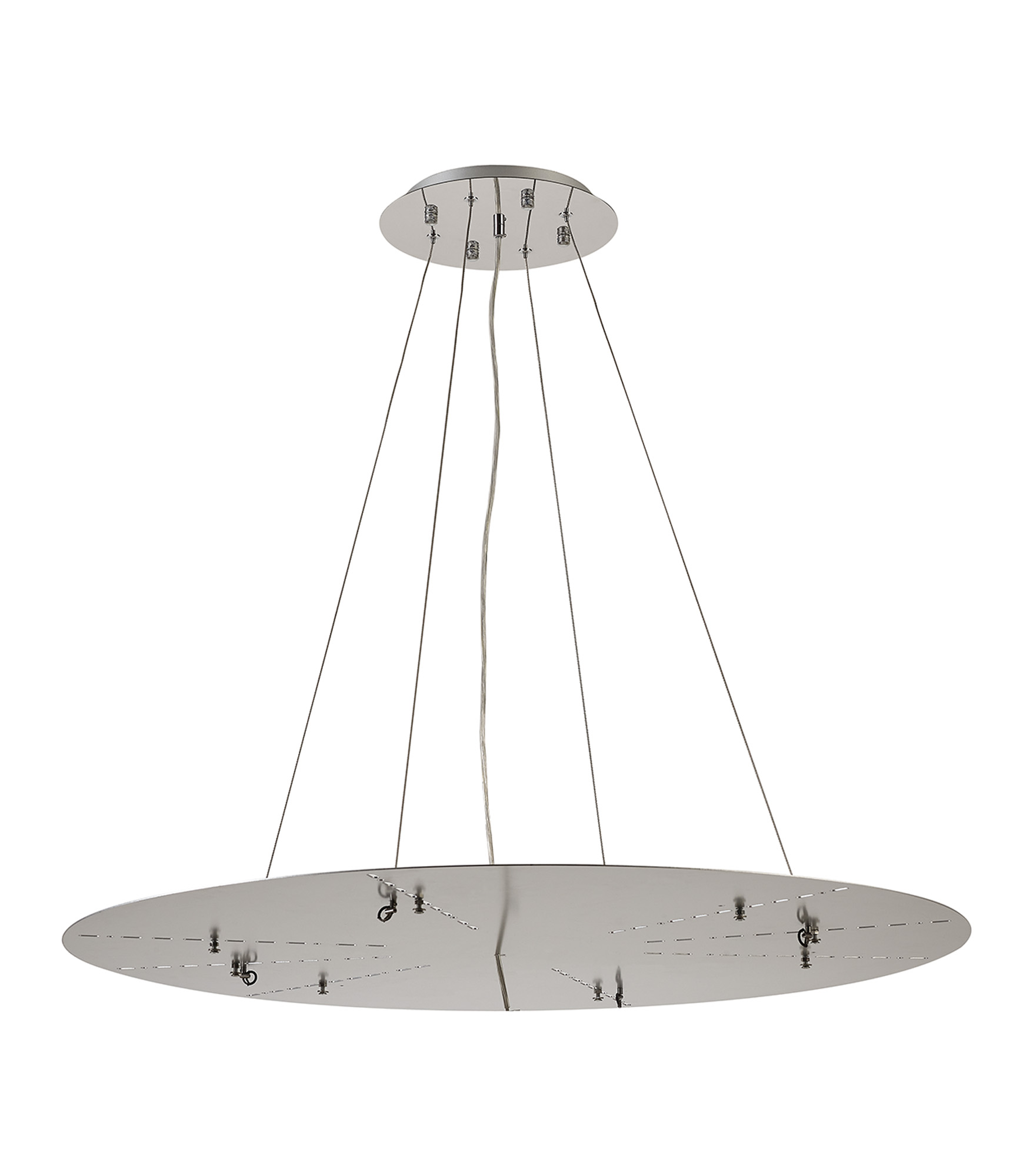 D0930CH/SI  Lowan 890mm, 3m Suspension Plate c/w Power Cable To Lower Flush Fittings, Polished Chrome/Silver Max Load 20kg (ONLY TESTED FOR OUR RANGE OF PRODUCTS)
